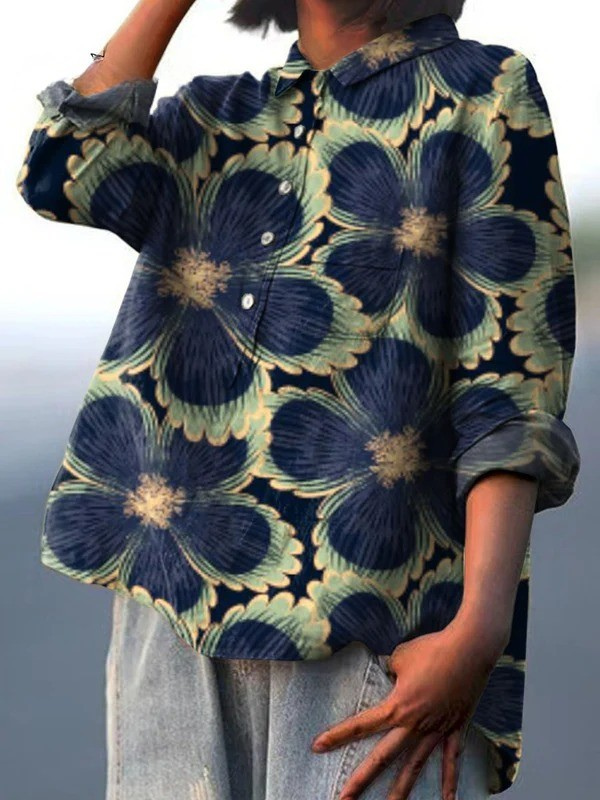 Ada | Blusa informal de mujer con estampado floral vintage