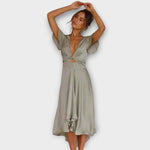 Ada | Vestido midi elegante con escote en V