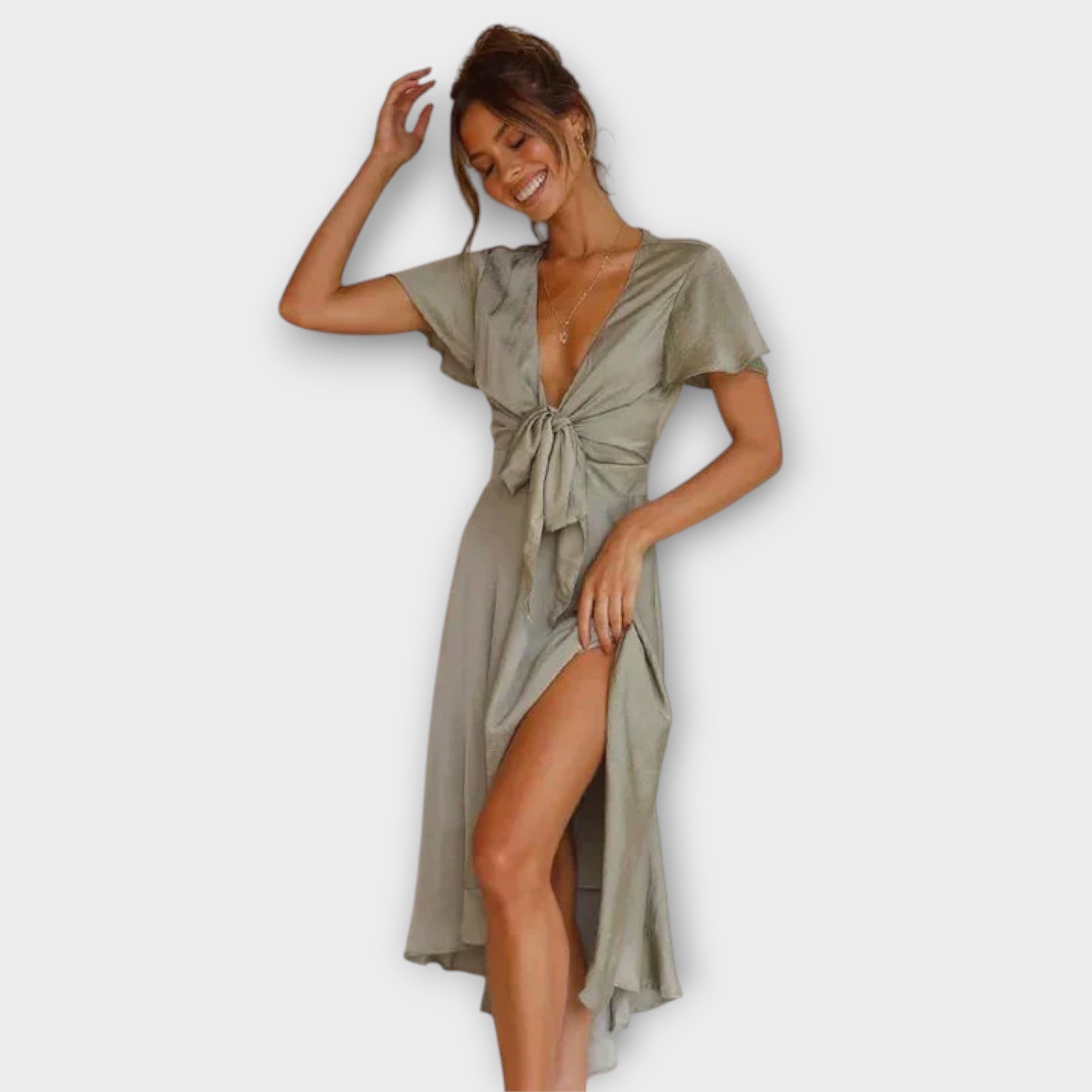 Ada | Vestido midi elegante con escote en V