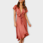 Ada | Vestido midi elegante con escote en V