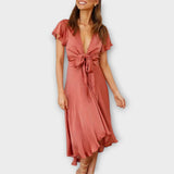 Ada | Vestido midi elegante con escote en V
