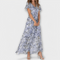 Ágata Reyes | Vestido largo de gasa de flores