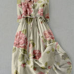 Ágata | Vestido vintage con cordones y estampado de flores