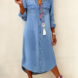 Agustina | Vestido camisero de denim chic informal