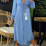 Agustina | Vestido camisero de denim chic informal