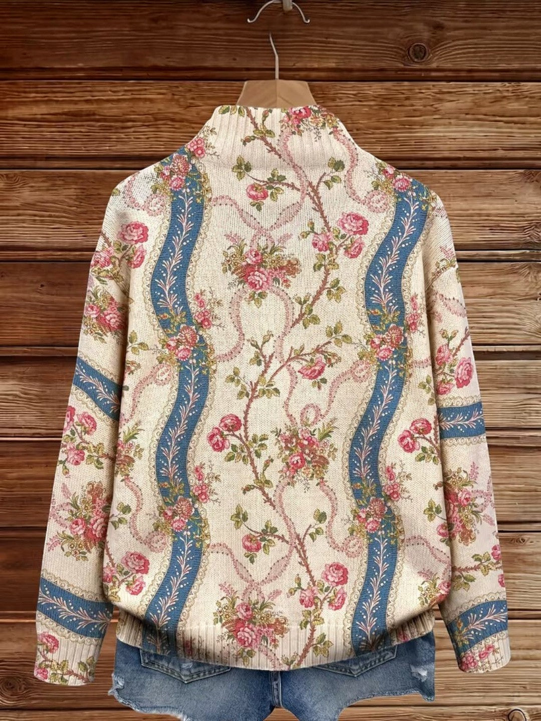 Aitana | Cárdigan con estampado de rosas trepadoras