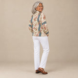Aitana | Cárdigan con estampado de rosas trepadoras, vista de espaldas