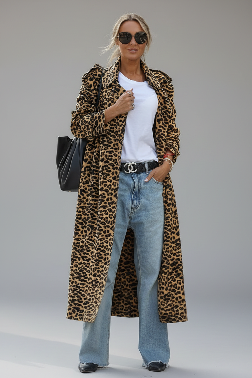 Aldonza | Abrigo midi de leopardo