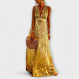 Alicia | Vestido elegante con cuello en V y detalle de lentejuelas