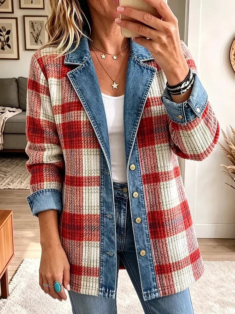 Almudena | Chaqueta vaquera patchwork de aire vintage