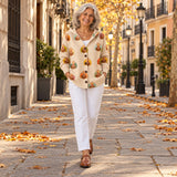 Amalia | Cárdigan de punto cómodo con capucha, en la calle