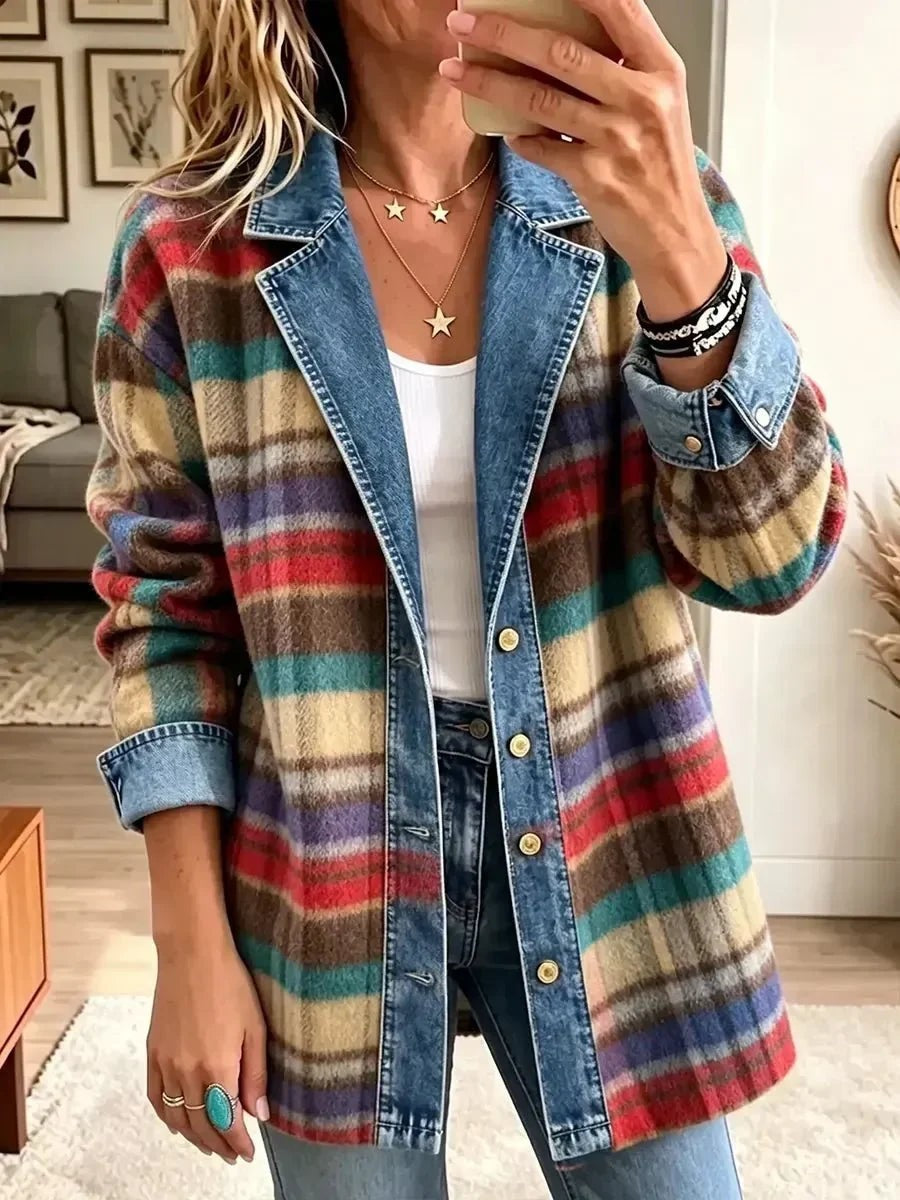 Anabel | Chaqueta vaquera patchwork de aire vintage