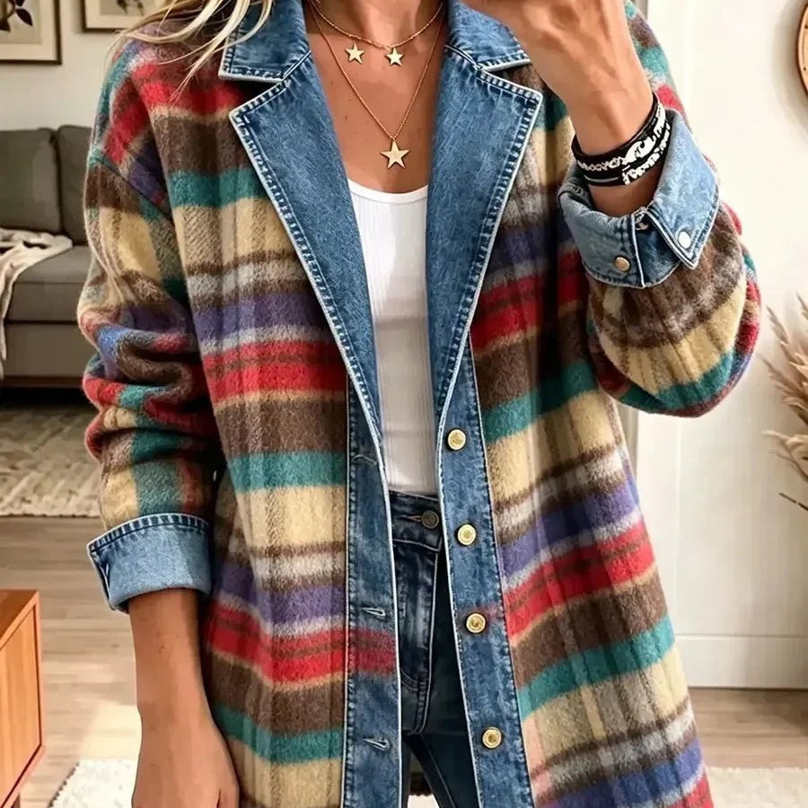 Anabel | Chaqueta vaquera patchwork de aire vintage