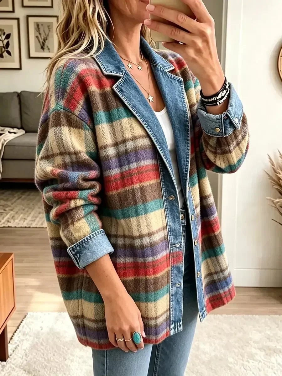 Anabel | Chaqueta vaquera patchwork de aire vintage