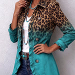 Anaís | Blazer con volantes y estampado de leopardo degradado