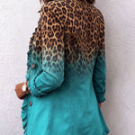 Anaís | Blazer con volantes y estampado de leopardo degradado