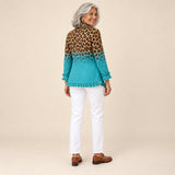 Anaís | Blazer con volantes y estampado de leopardo degradado, vista de espaldas