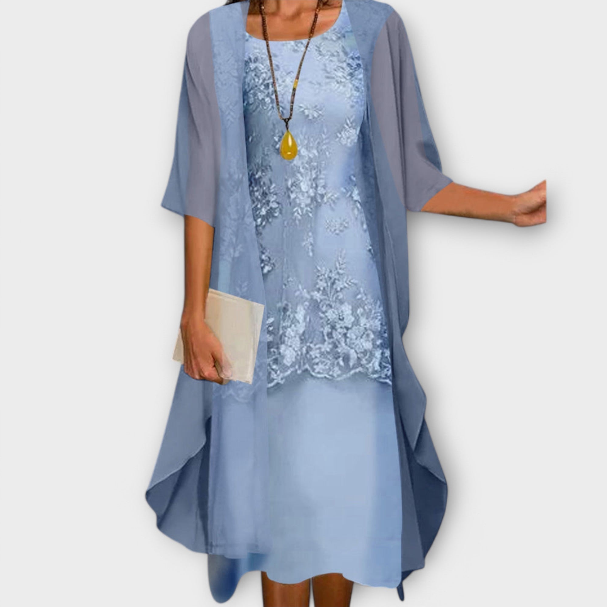 Ángela | Vestido elegante de dos piezas de gasa