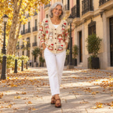 Ángeles | Cárdigan de punto cómodo con botones, en la calle