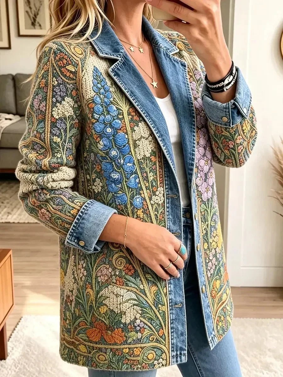 Ángeles | Chaqueta vaquera vintage de flores