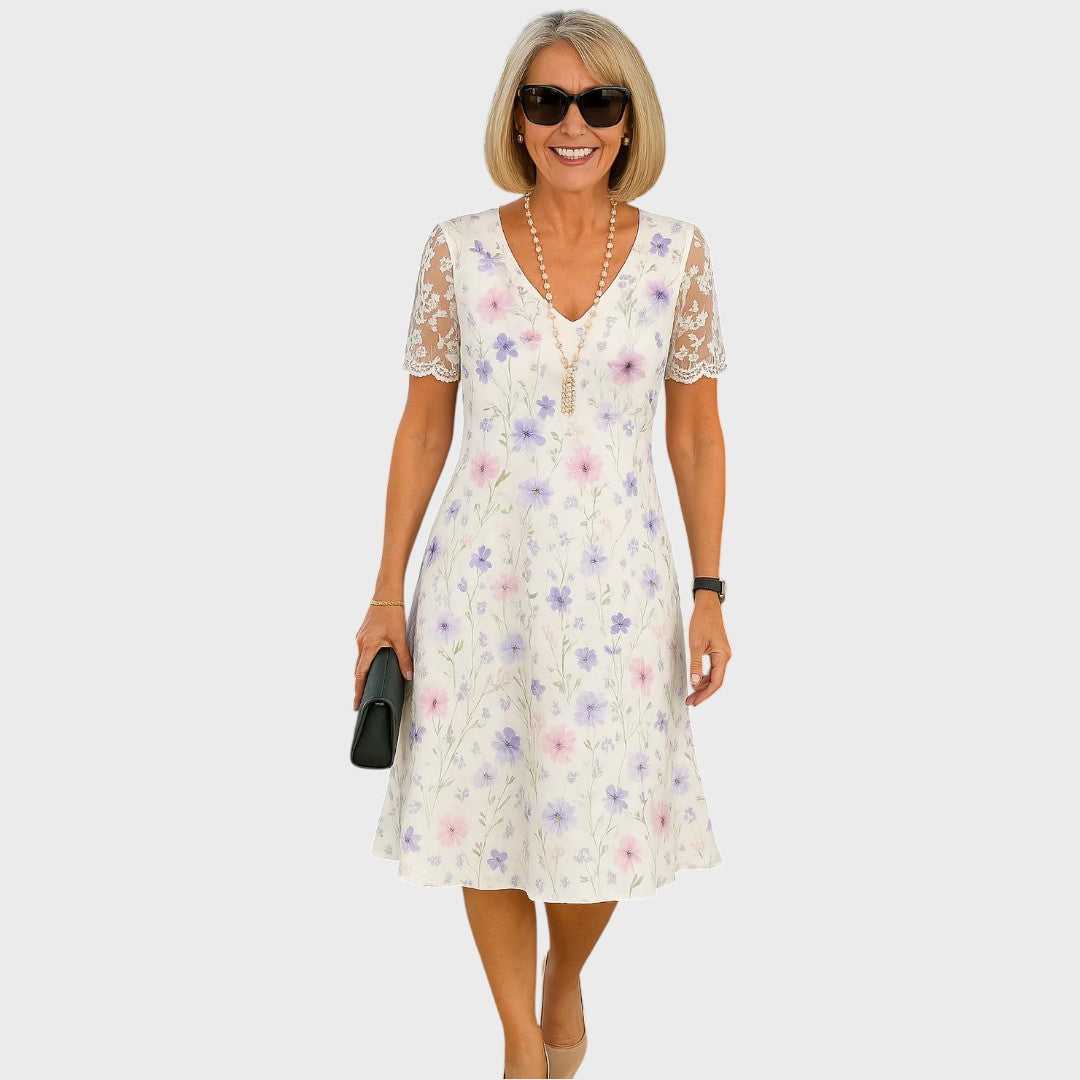 Aránzazu | Vestido midi elegante con detalles de encaje