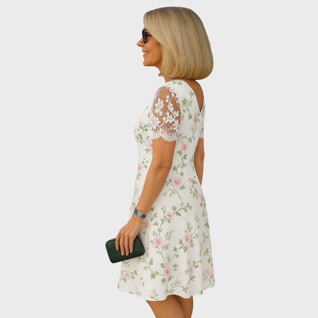 Aránzazu | Vestido midi elegante con detalles de encaje