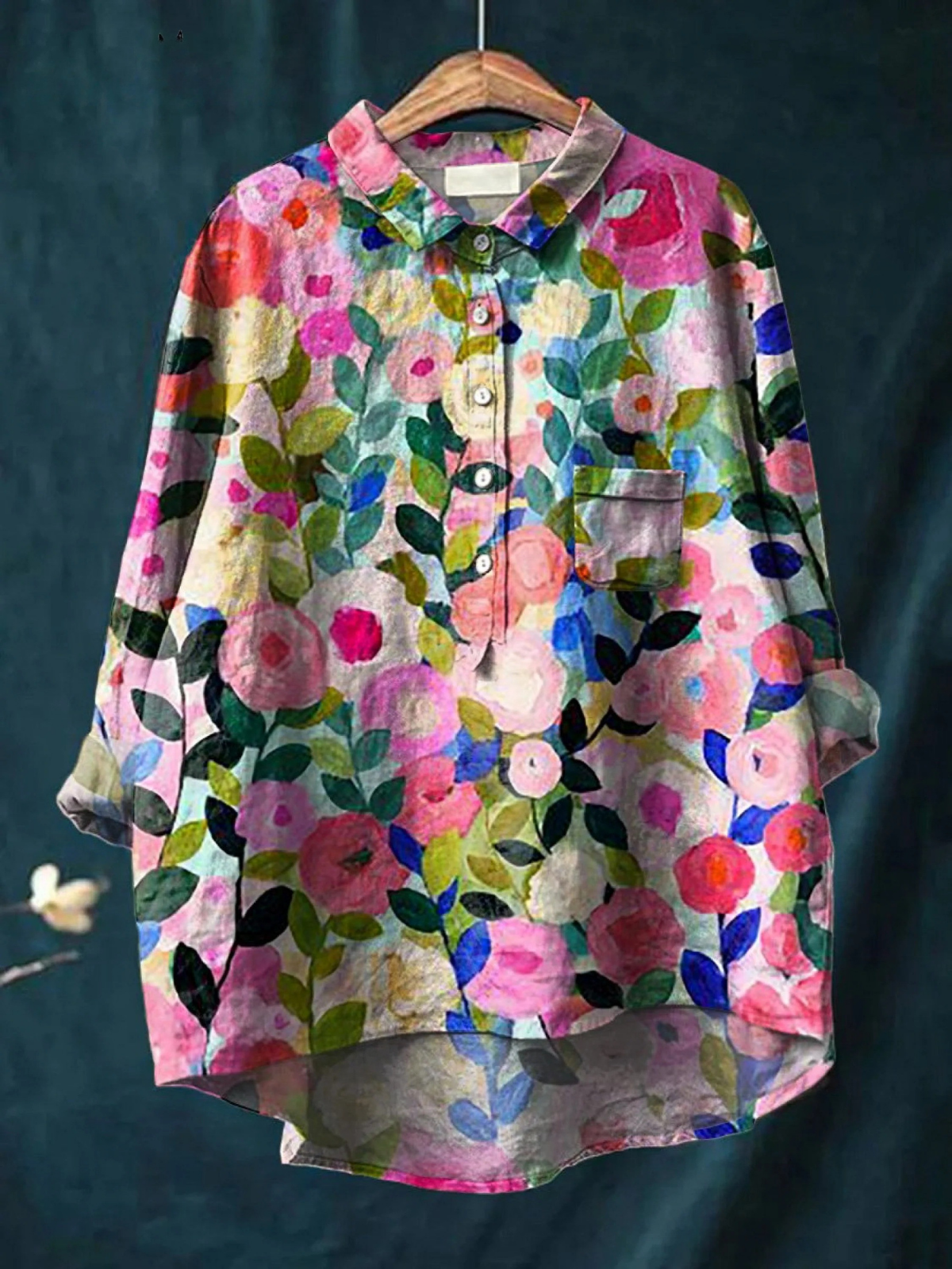 Ariadna | Blusa informal de mujer con estampado floral de primavera