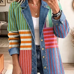 Aroa | Chaqueta vaquera con estampados geométricos