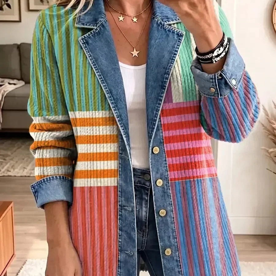 Aroa | Chaqueta vaquera con estampados geométricos
