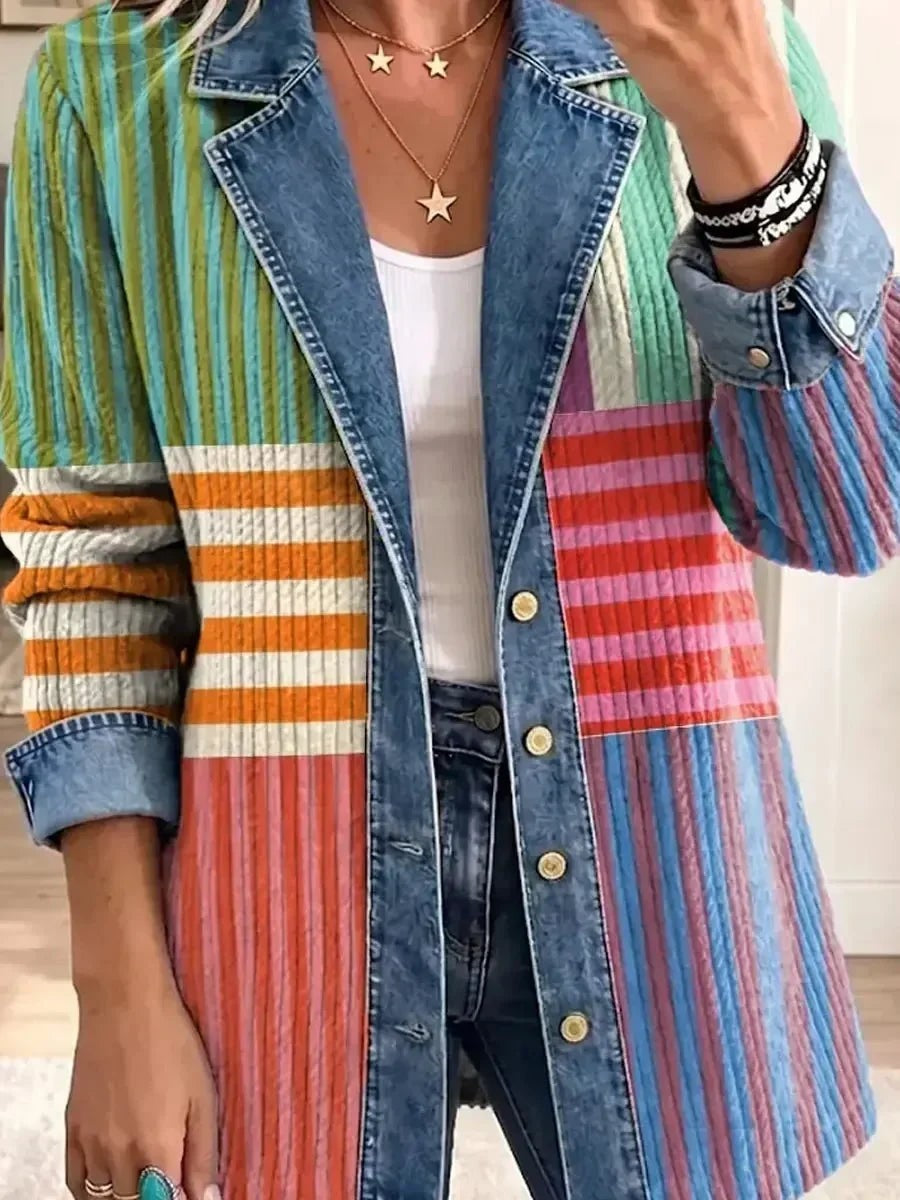 Aroa | Chaqueta vaquera con estampados geométricos