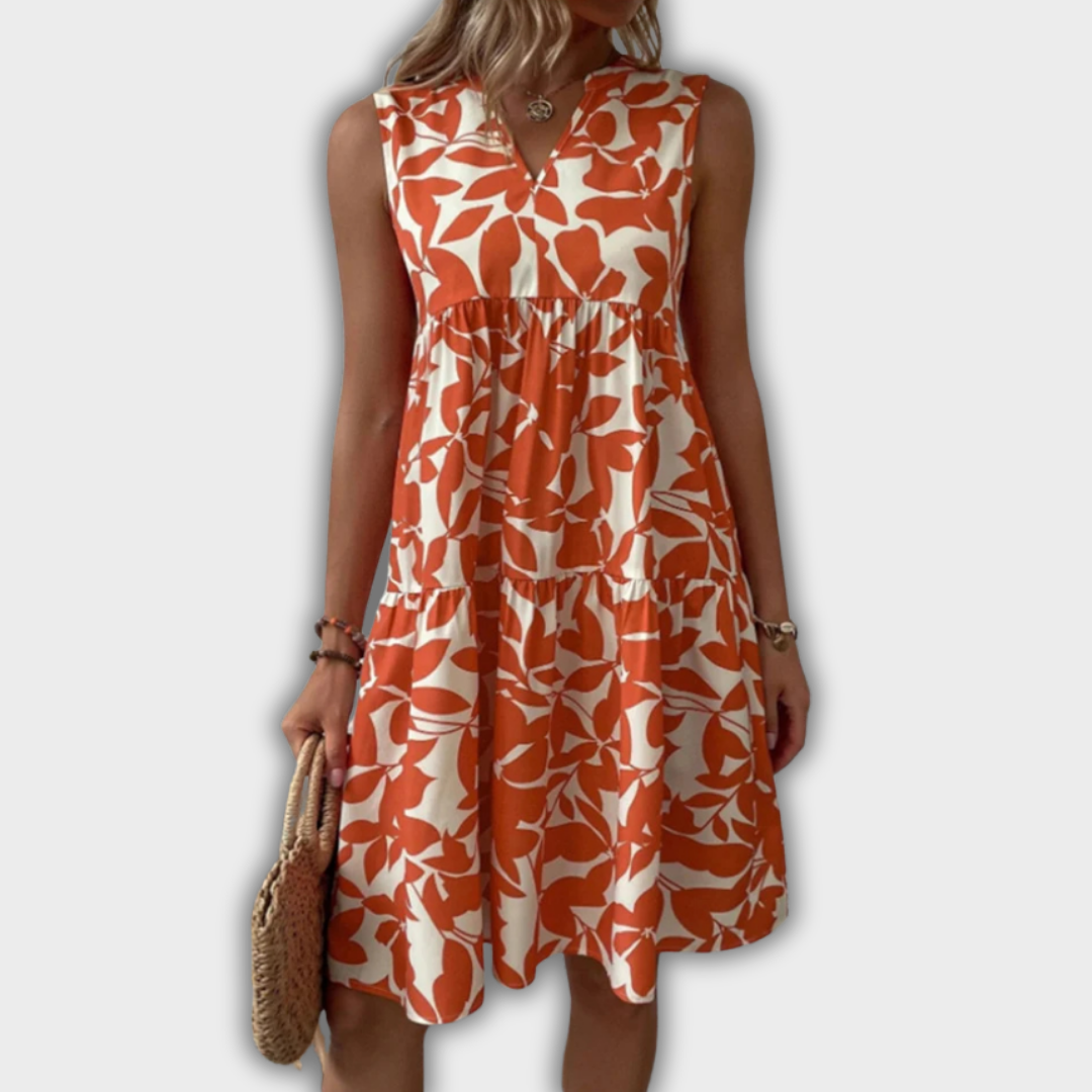 Aroa | Vestido de verano de flores con volantes escalonados