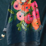 Asunción | Blusa informal con estampado floral artístico