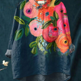 Asunción | Blusa informal con estampado floral artístico