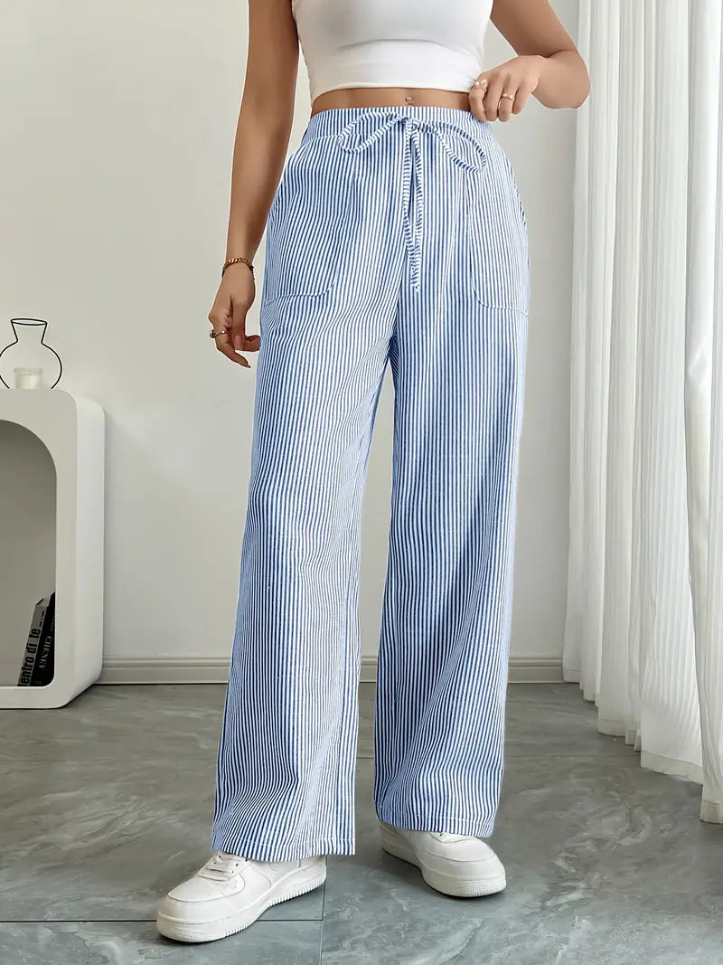 Asunción | Pantalón de rayas elegante con bolsillos