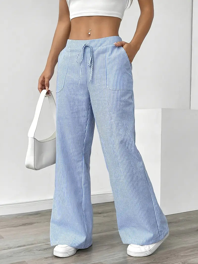 Asunción | Pantalón de rayas elegante con bolsillos
