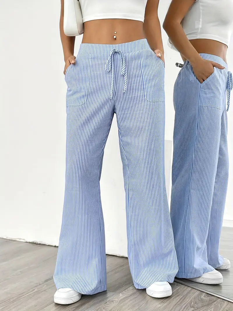 Asunción | Pantalón de rayas elegante con bolsillos