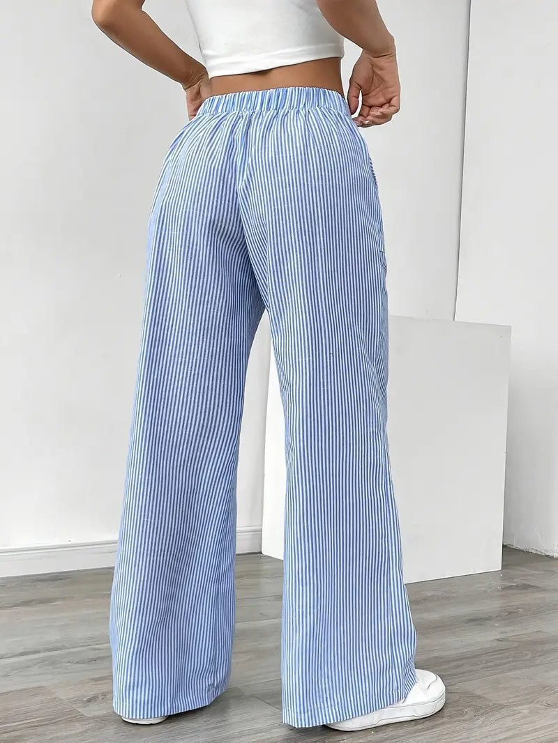 Asunción | Pantalón de rayas elegante con bolsillos