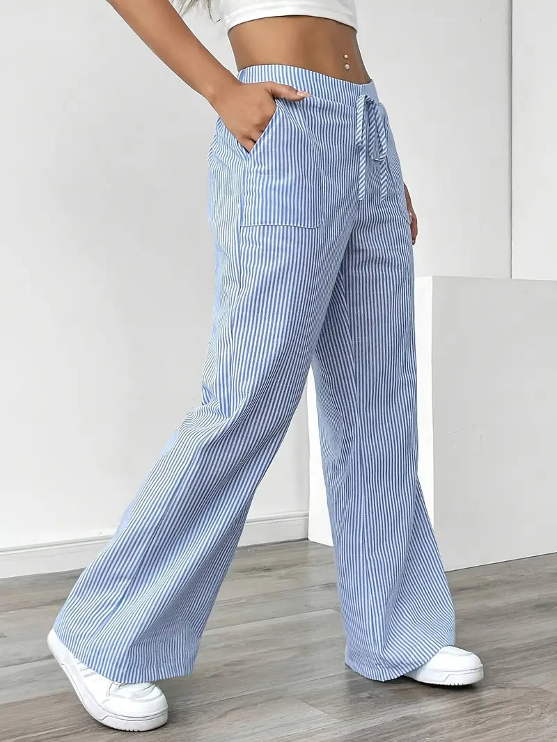 Asunción | Pantalón de rayas elegante con bolsillos