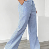 Asunción | Pantalón de rayas elegante con bolsillos