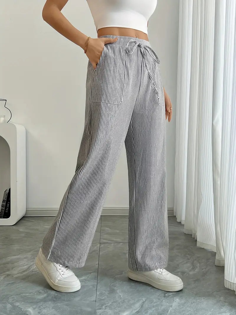 Asunción | Pantalón de rayas elegante con bolsillos