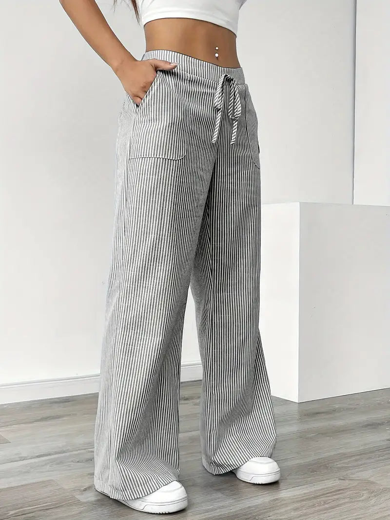 Asunción | Pantalón de rayas elegante con bolsillos