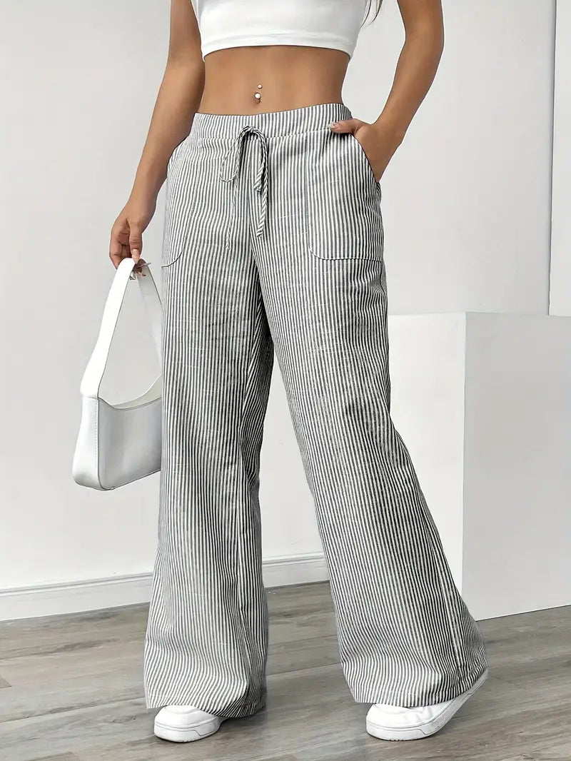 Asunción | Pantalón de rayas elegante con bolsillos