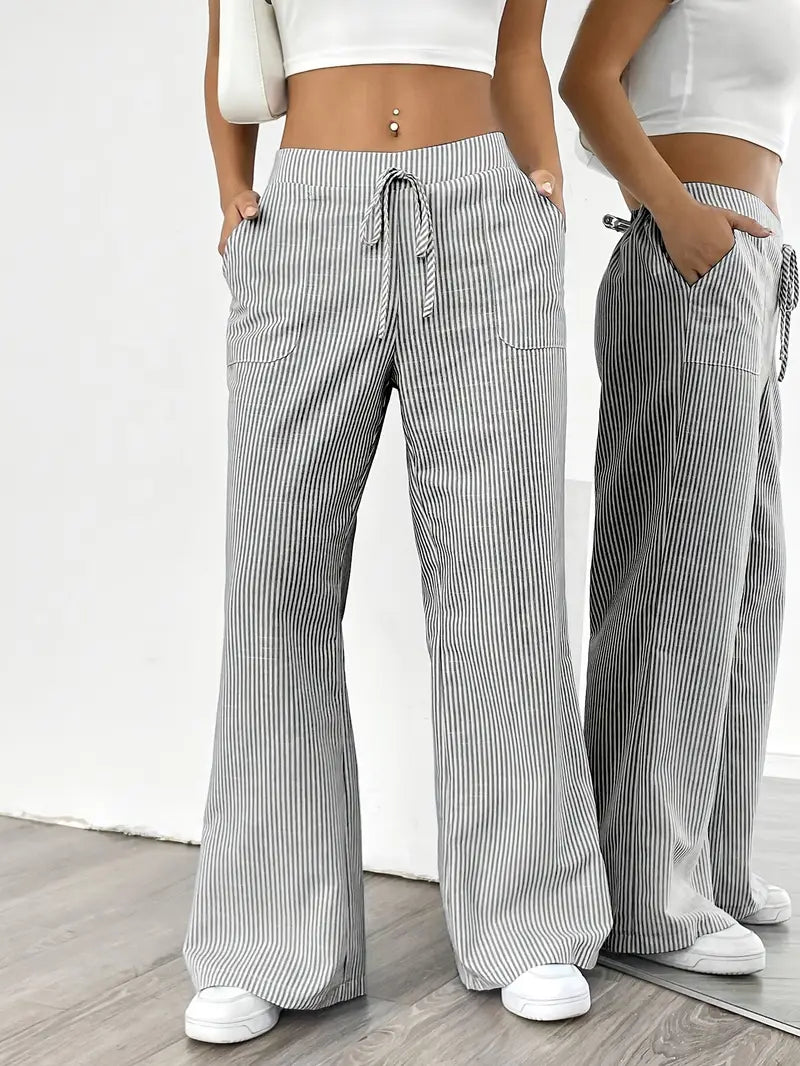 Asunción | Pantalón de rayas elegante con bolsillos