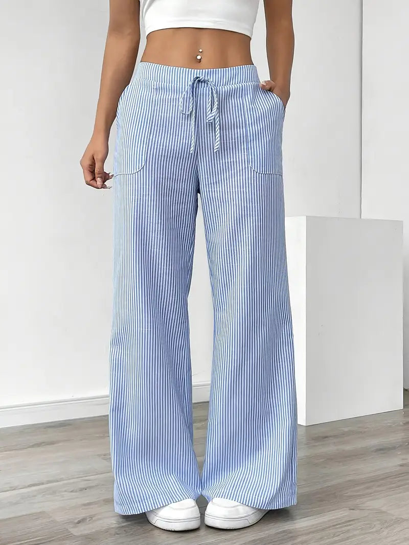 Asunción | Pantalón de rayas elegante con bolsillos