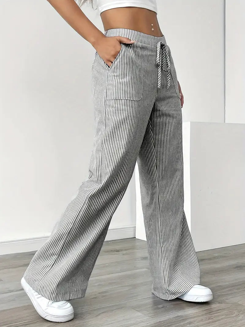 Asunción | Pantalón de rayas elegante con bolsillos