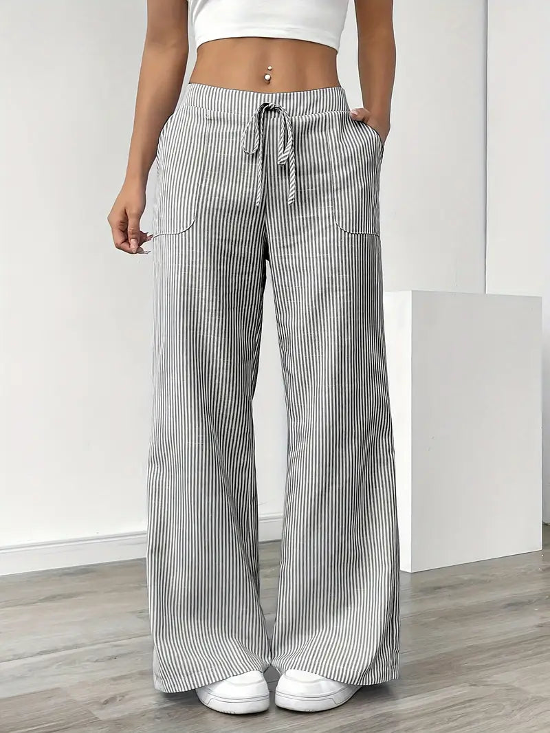 Asunción | Pantalón de rayas elegante con bolsillos