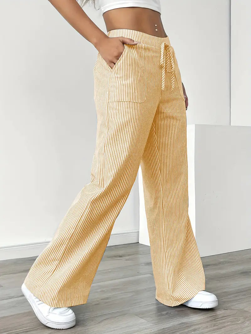 Asunción | Pantalón de rayas elegante con bolsillos
