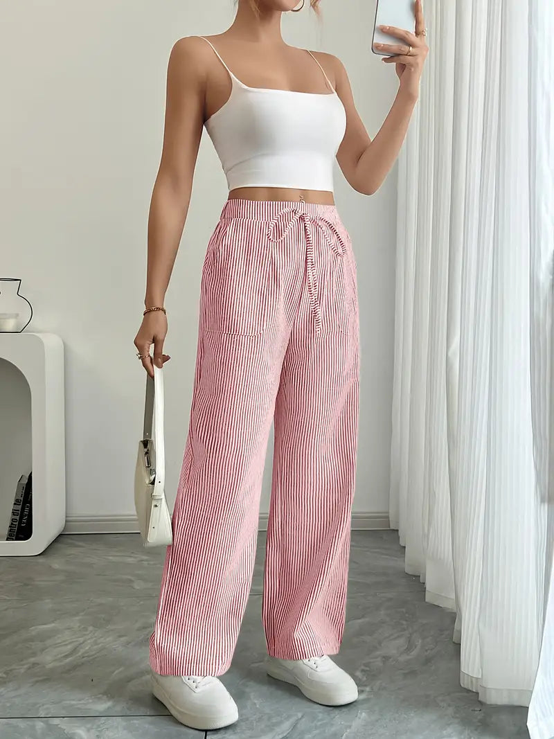 Asunción | Pantalón de rayas elegante con bolsillos