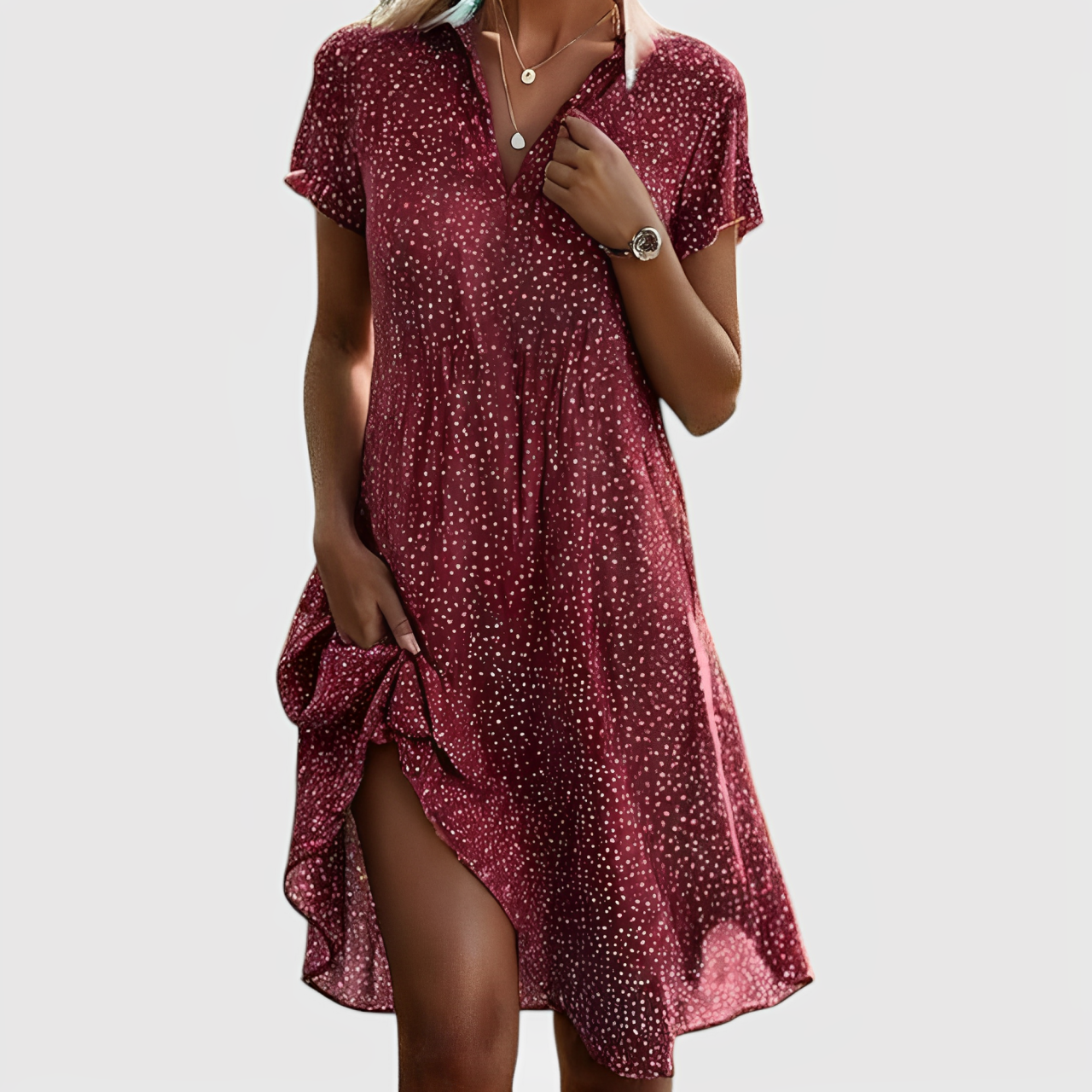 Azucena | Vestido midi de manga corta