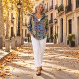 Bárbara | Cárdigan de punto cómodo con capucha, en la calle